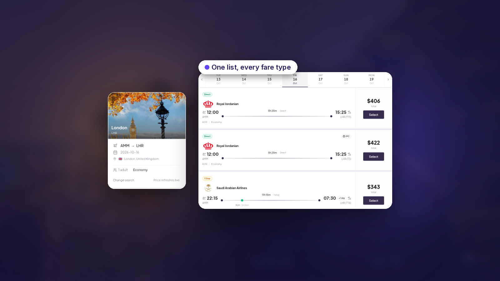 Quoting flights for clients: one search, every fare type